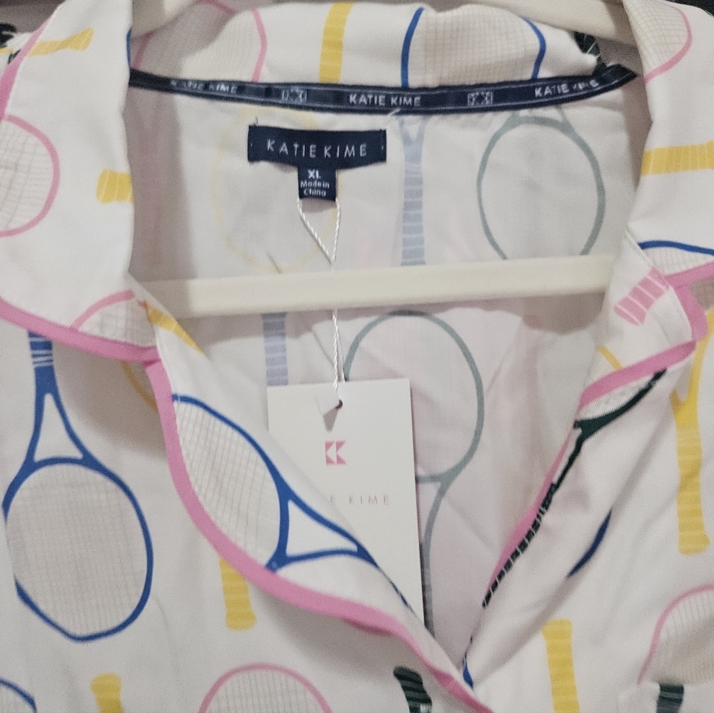 Katie Kime Tennis Time Pajama Set Shorts XL - Picture 3 of 6